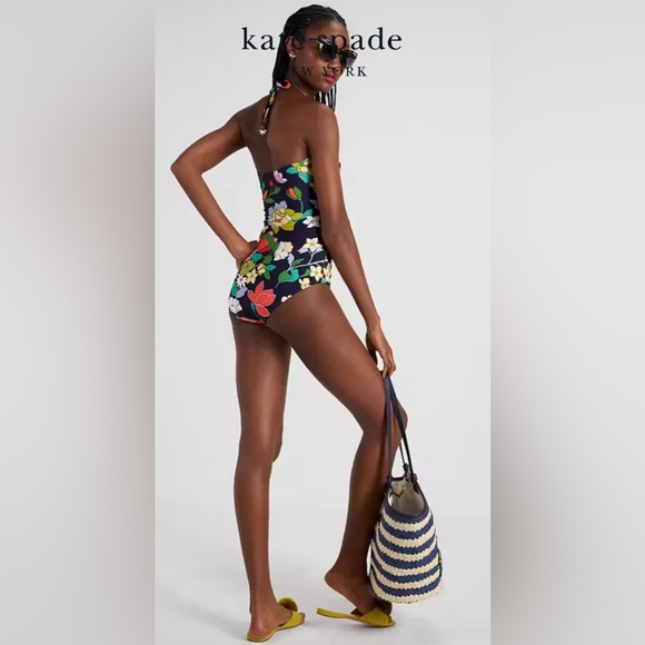 Kate Spade Floral One Piece Swimsuit - Black and Multicolor, Never Worn! No tags - Picture 3 of 14